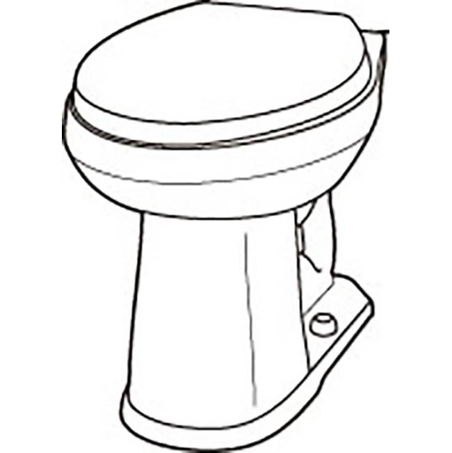 Gerber Plumbing Elite 1.28/1.6gpf Simple CT ADA EL Toilet Bowl White