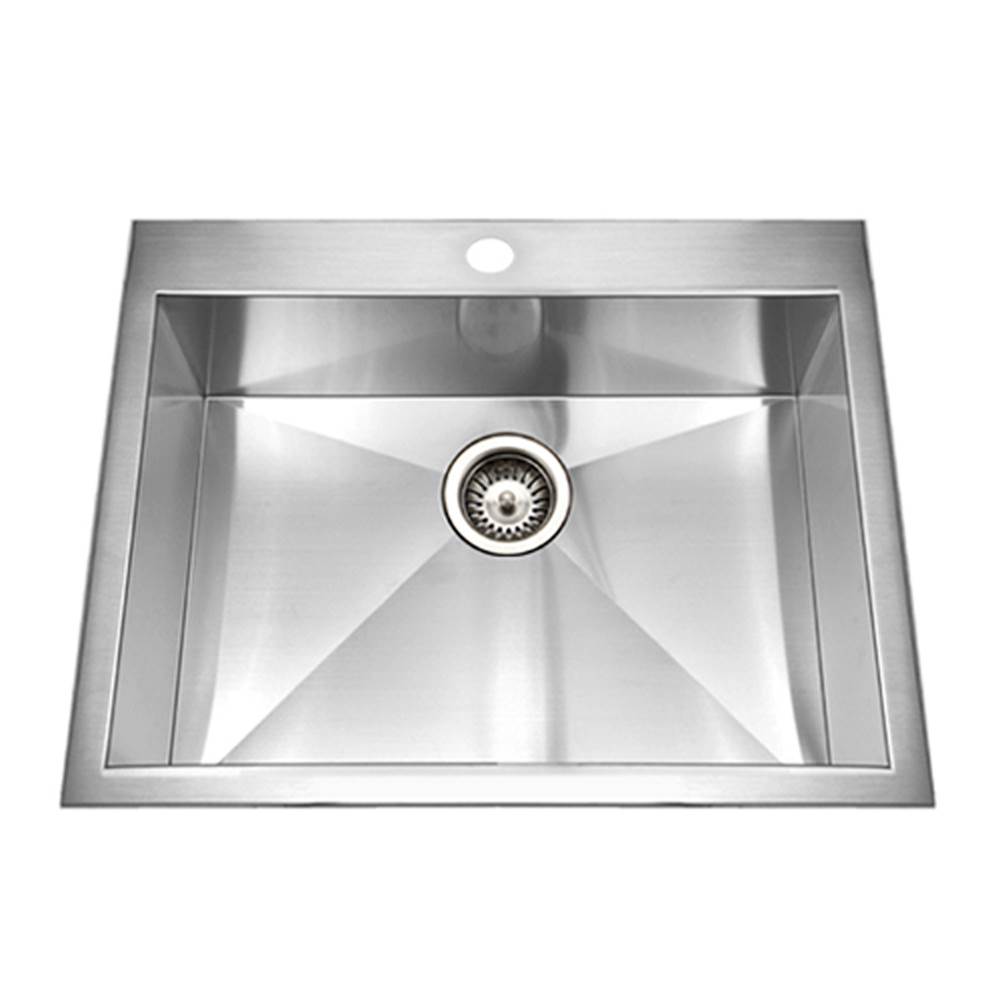 Hamat Zero Radius Topmount Stainless Steel 1-Hole Single Bowl Kitchen Sink