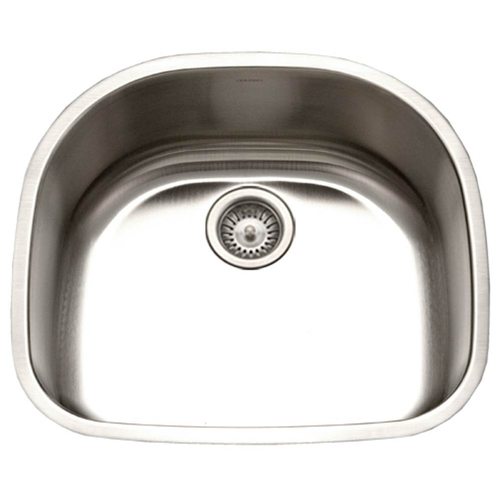 Hamat Undermount Stainless Steel Single D Bowl Kitchen Sink, 18 Gauge