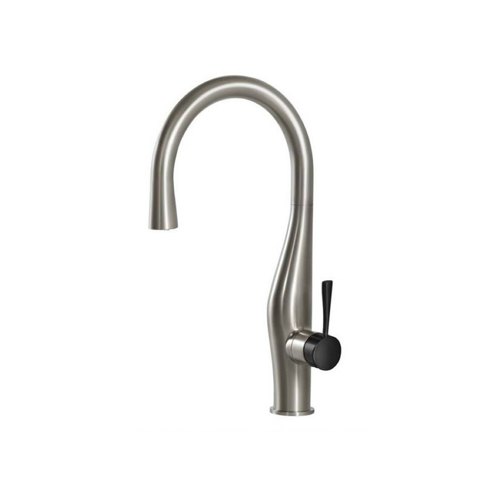 Hamat Dual Function Hidden Pull Down Kitchen Faucet in Brushed Nickel and Matte Black
