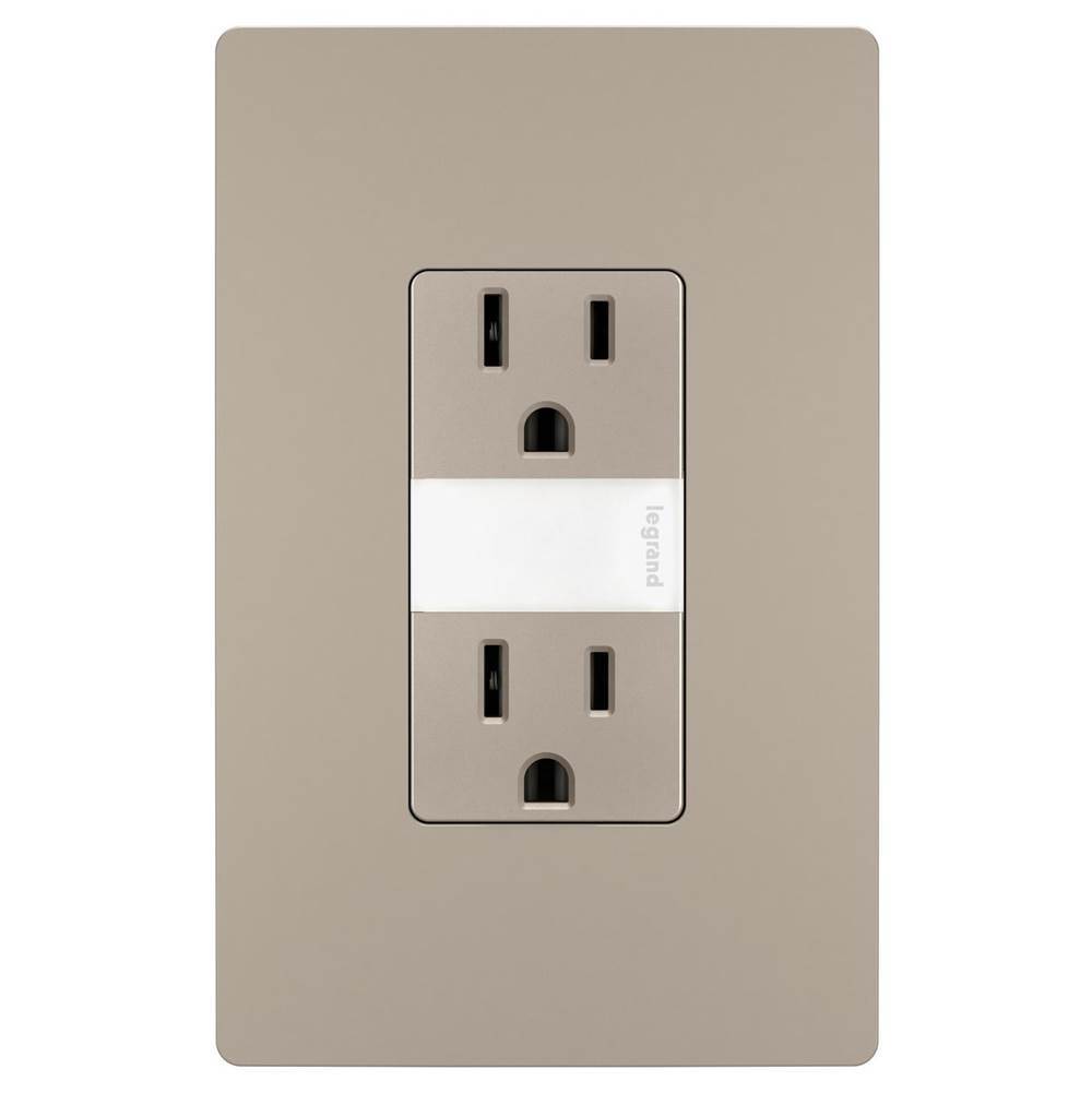 Legrand radiant 15A Tamper-Resistant Outlet with Night Light, Nickel