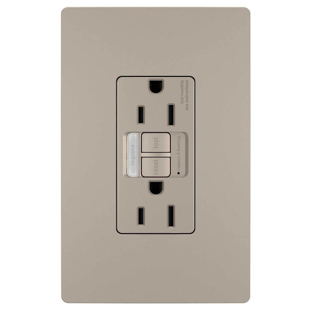 Legrand radiant 15A Tamper-Resistant Self-Test GFCI Outlet with Night Light, Nickel