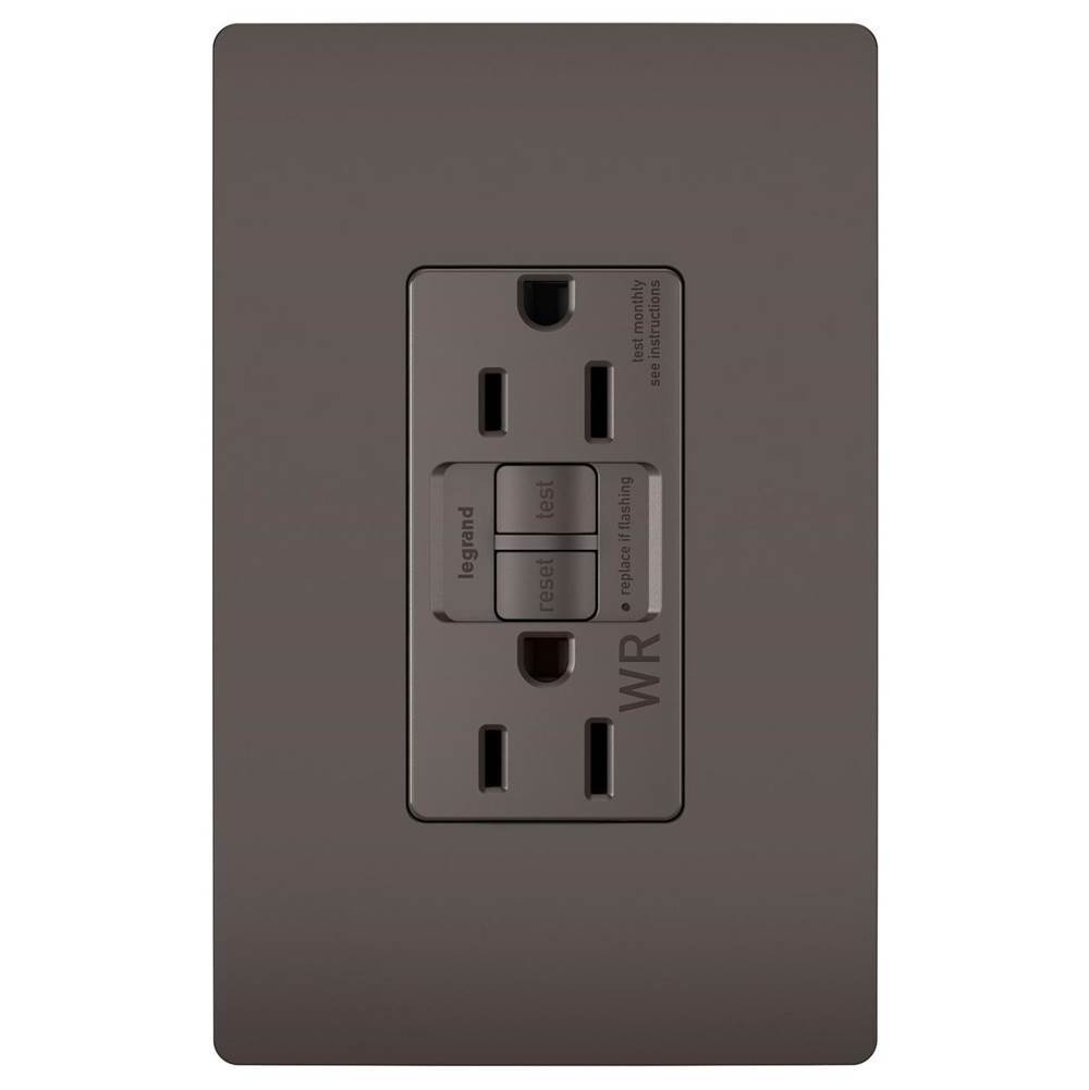 Legrand radiant Spec-Grade 15A Weather-Resistant Self-Test GFCI Receptacle, Brown