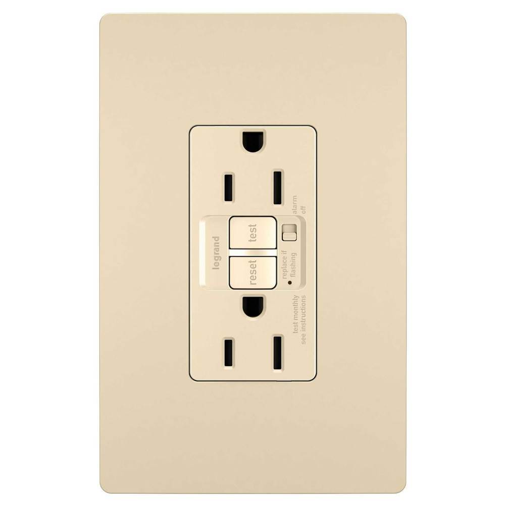 Legrand radiant 15A Tamper-Resistant Self-Test GFCI Outlet with Audible Alarm, Ivory