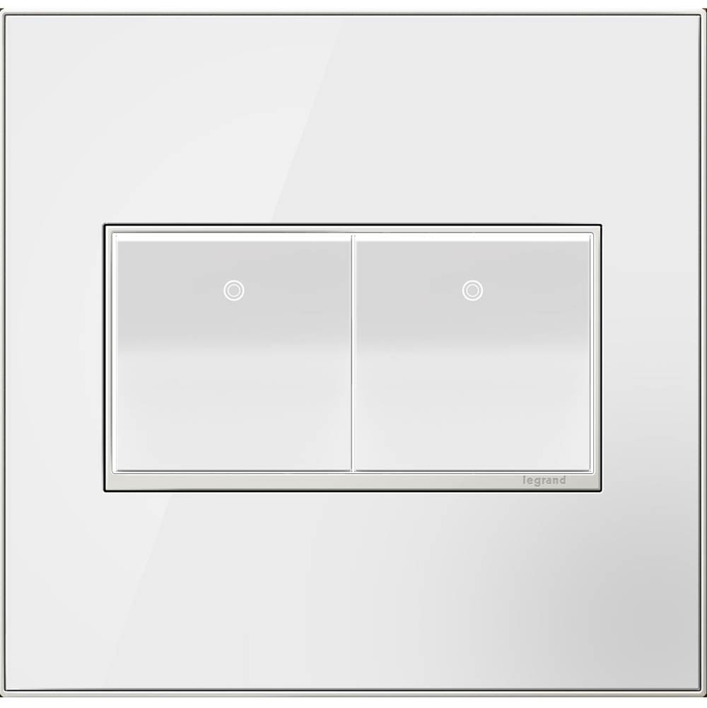 Legrand Mirror White-on-White,  2-Gang Wall Plate