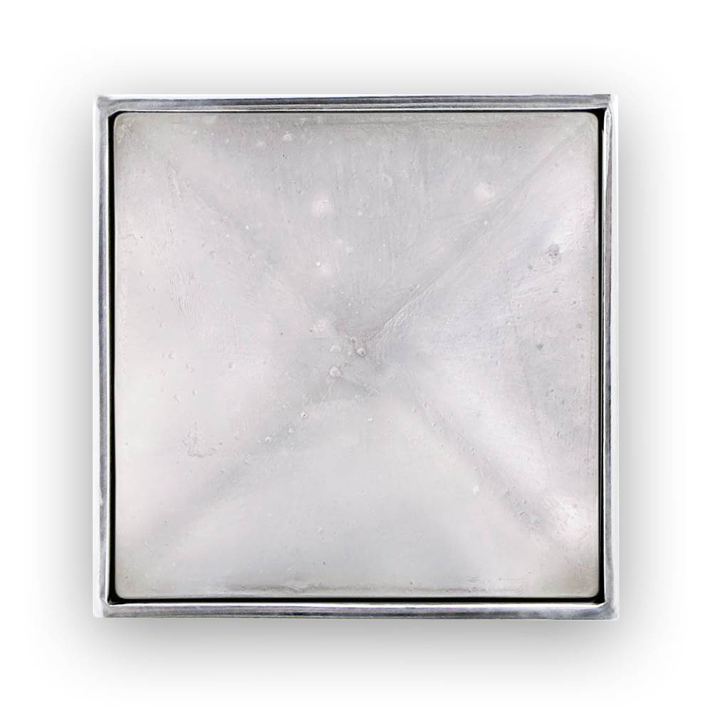 Linkasink 3'' Artisan Glass Prism Vanity Hardware, Small Square with Églomisé Prism