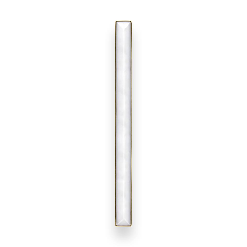 Linkasink 18'' Artisan Glass Prism Vanity Hardware, Large Rectangle with White Prism