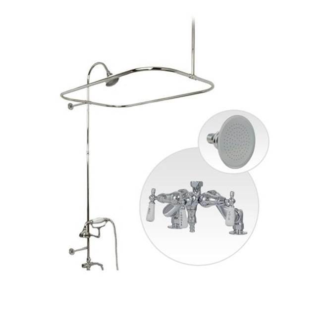 Maidstone Deck Mount Shower Kit with Down Spout Faucet Shower Enclosure Set