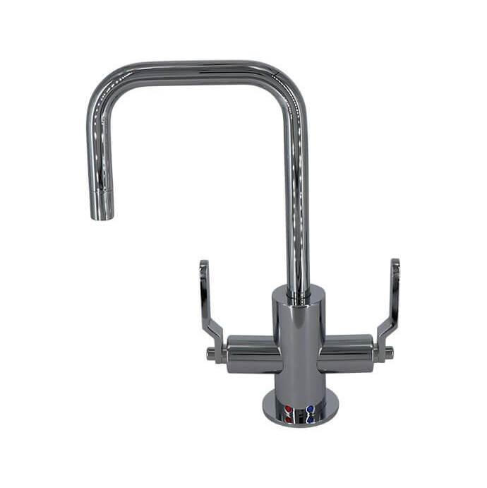 Mountain Plumbing Hot & Cold Water Faucet with Contemporary Round Body & Industrial Lever Handles (90-degree Spout)