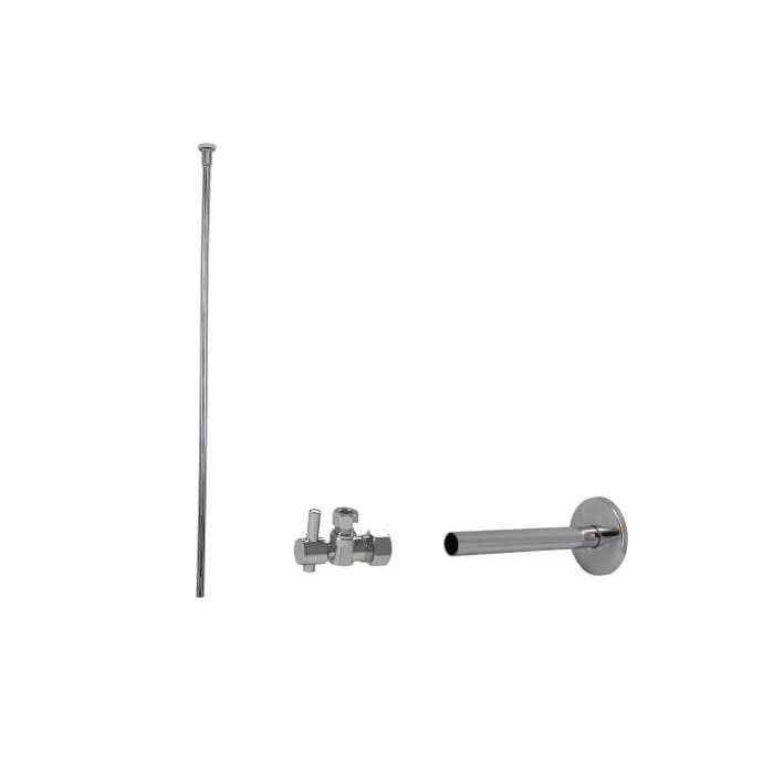 Mountain Plumbing Toilet Supply Kit - Mini Lever Handle with 1/4 Turn Ball Valve (MT521-NL) - Angle, Cover Tube, Flat Head Riser