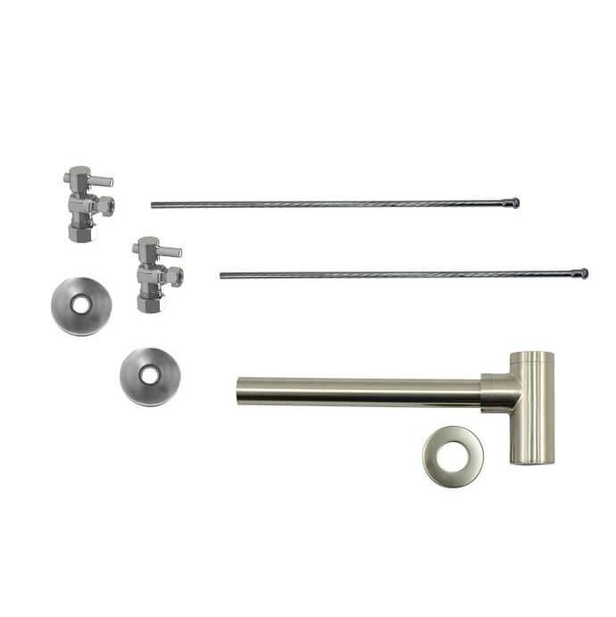 Mountain Plumbing Lavatory Supply Kit - Mini Lever Handle with 1/4 Turn Ball Valve (MT521-NL) - Angle, Round Bottle Trap