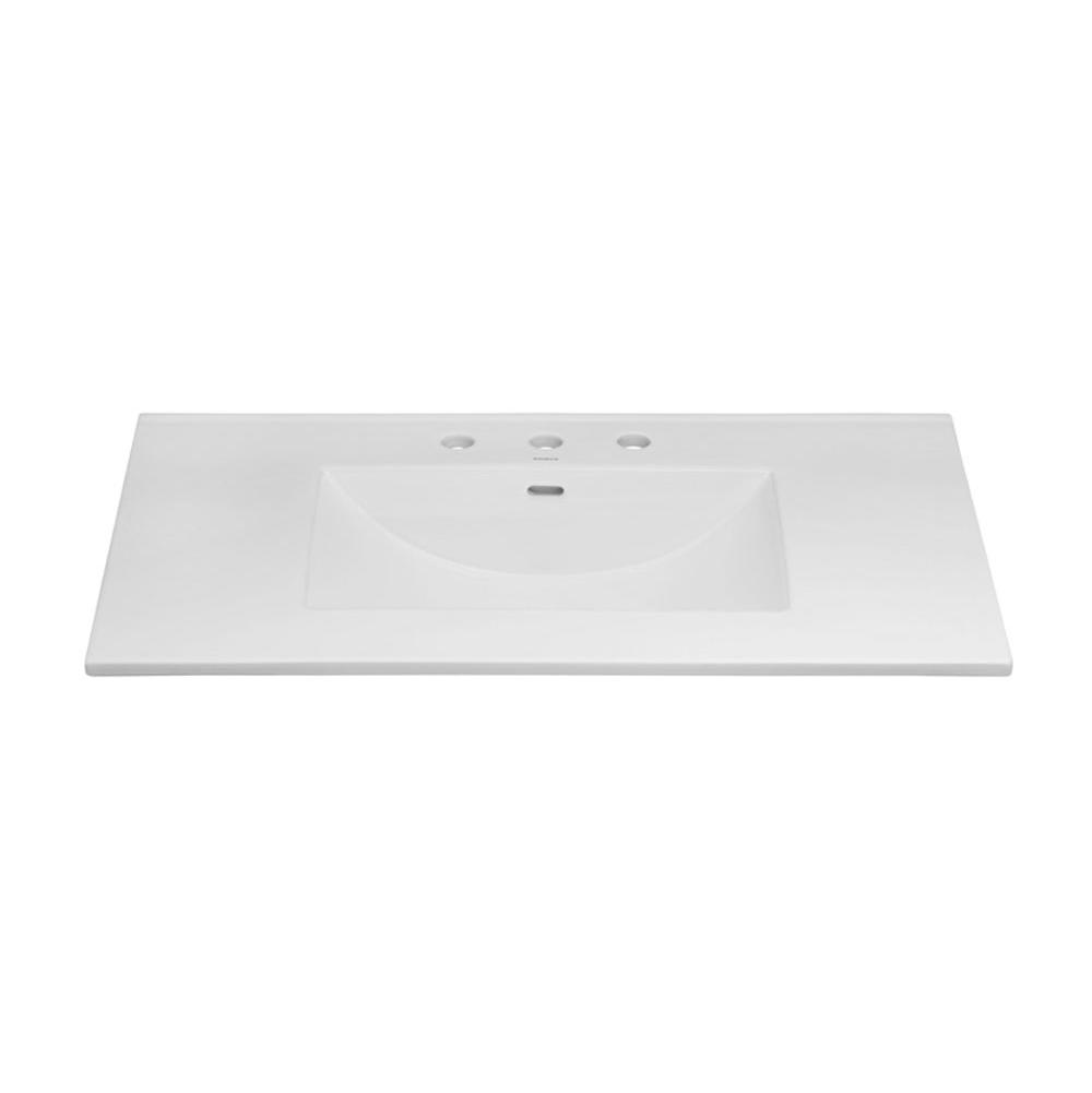 Ronbow 37'' Kara™ Ceramic Sinktop with 8'' Widespread Faucet Hole in White