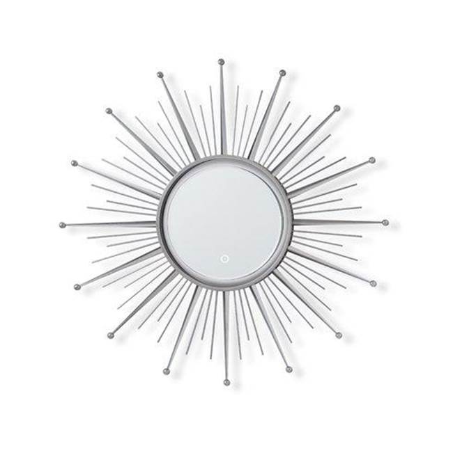 Ronbow 36'' Sunburst Metal Frame LED Mirror in Polished Brass