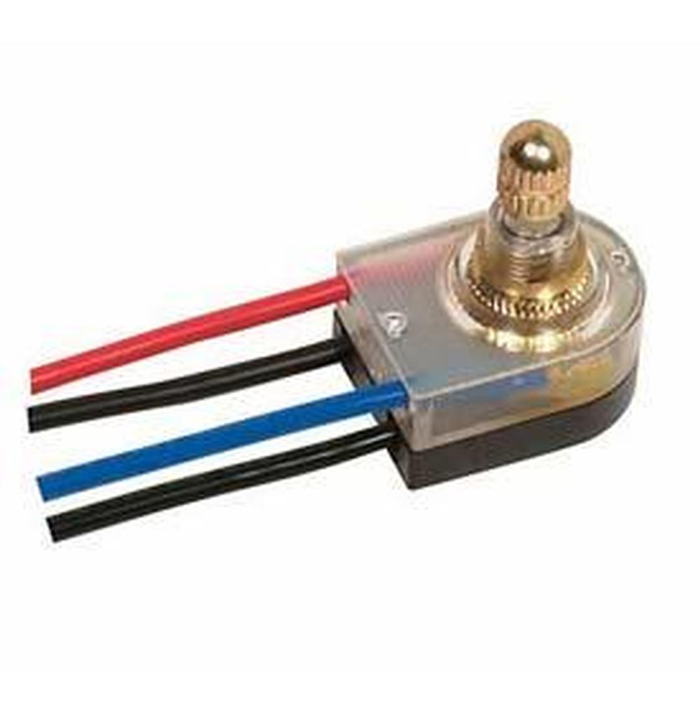 Satco Brass Finish On/Off Rotary Switch Lighted