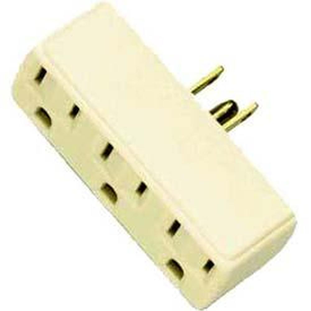 Satco Single To Triple Adapter-Ivory