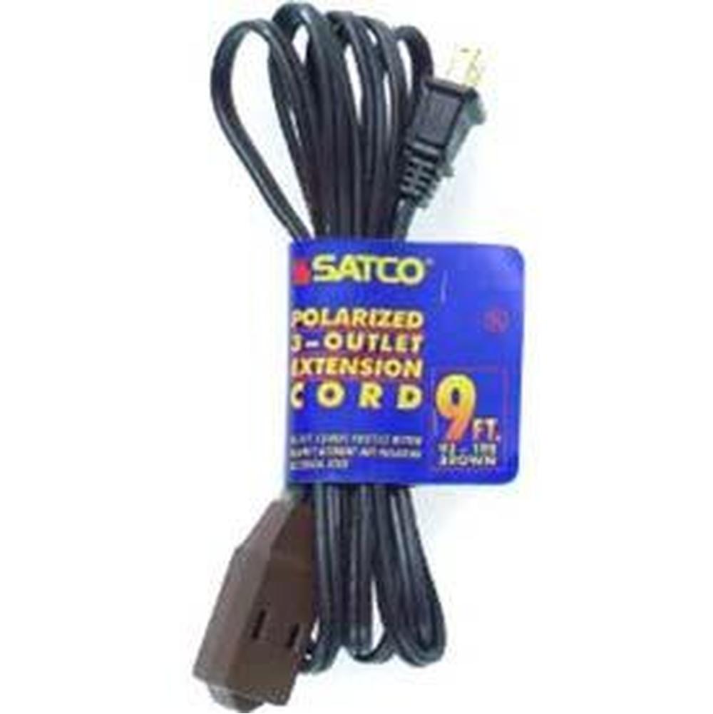 Satco 9 ft Brown Extension Cord 16/2