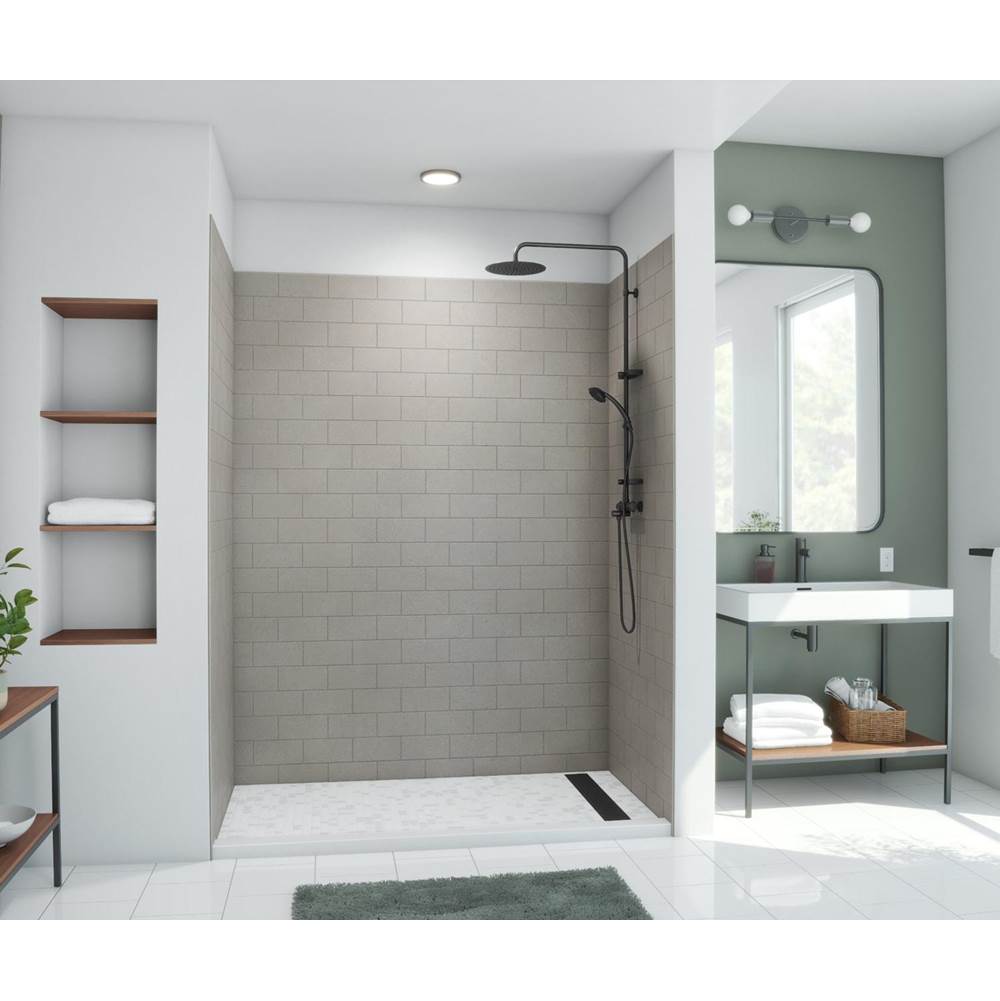 Swan MTMK84-3662 36 x 62 x 84 Swanstone® Metro Subway Tile Glue up Bathtub and Shower Wall Kit in Clay