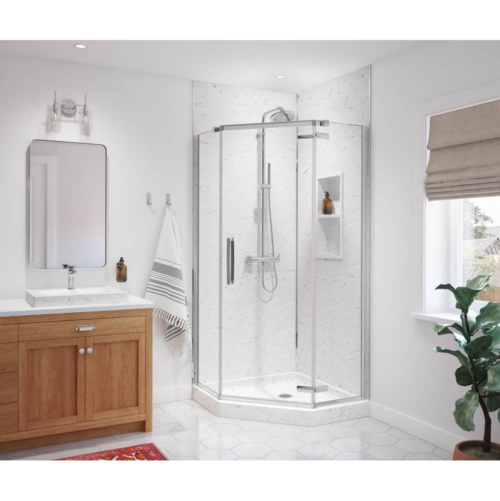 Swan SMMK-9650-1 50 x 96 Swanstone® Smooth Glue up Bathtub and Shower Single Wall Panel in Carrara