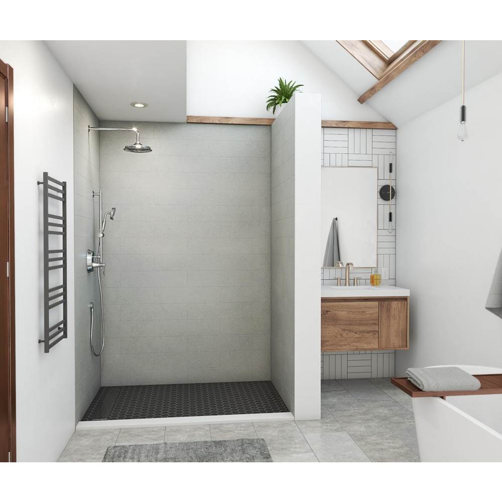 Swan MSMK96-3650 36 x 50 x 96 Swanstone® Modern Subway Tile Glue up Shower Wall Kit in Ash Gray