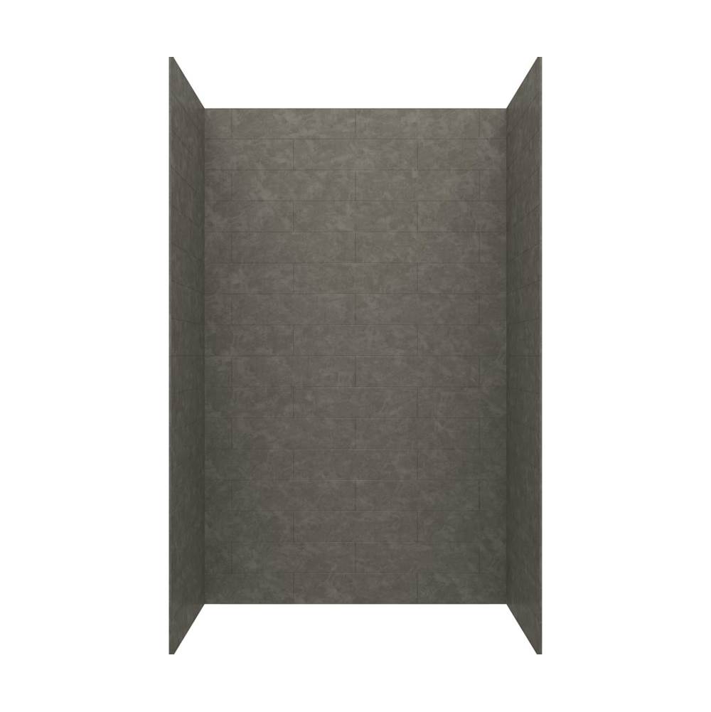 Swan MSMK84-3250 32 x 50 x 84 Swanstone® Modern Subway Tile Glue up Shower Wall Kit in Charcoal Gray