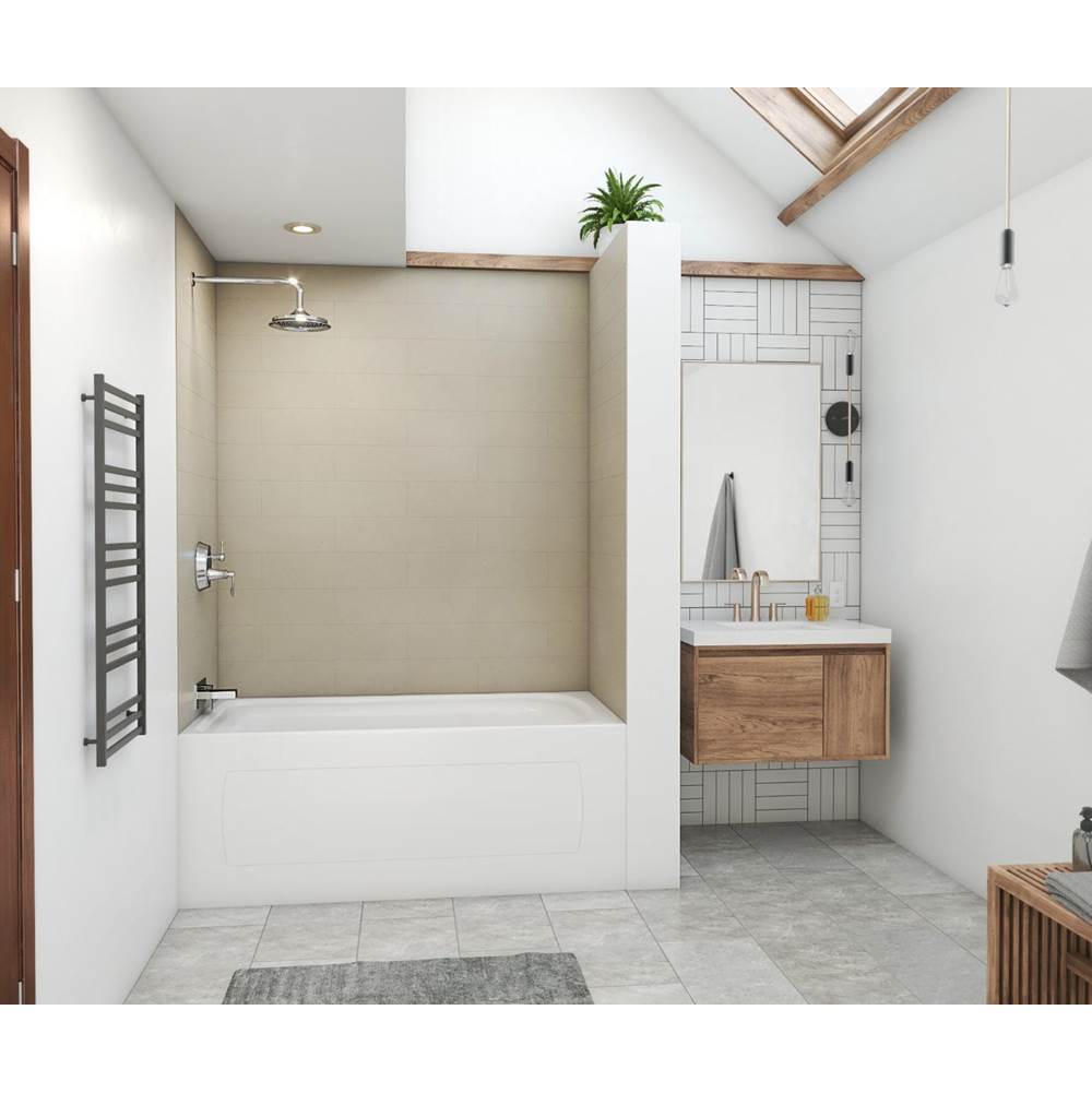 Swan MSMK72-3250 32 x 50 x 72 Swanstone® Modern Subway Tile Glue up Bathtub and Shower Wall Kit in Limestone