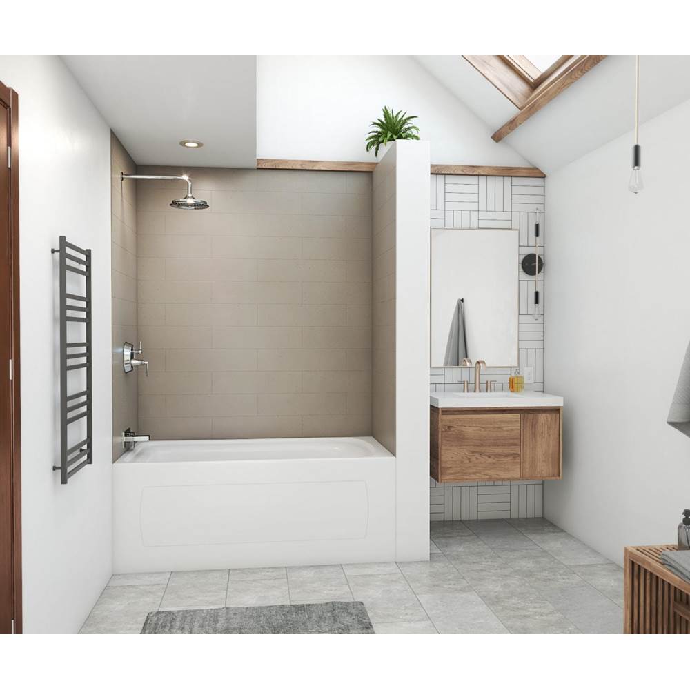 Swan MSMK72-3650 36 x 50 x 72 Swanstone® Modern Subway Tile Glue up Bathtub and Shower Wall Kit in Sandstone