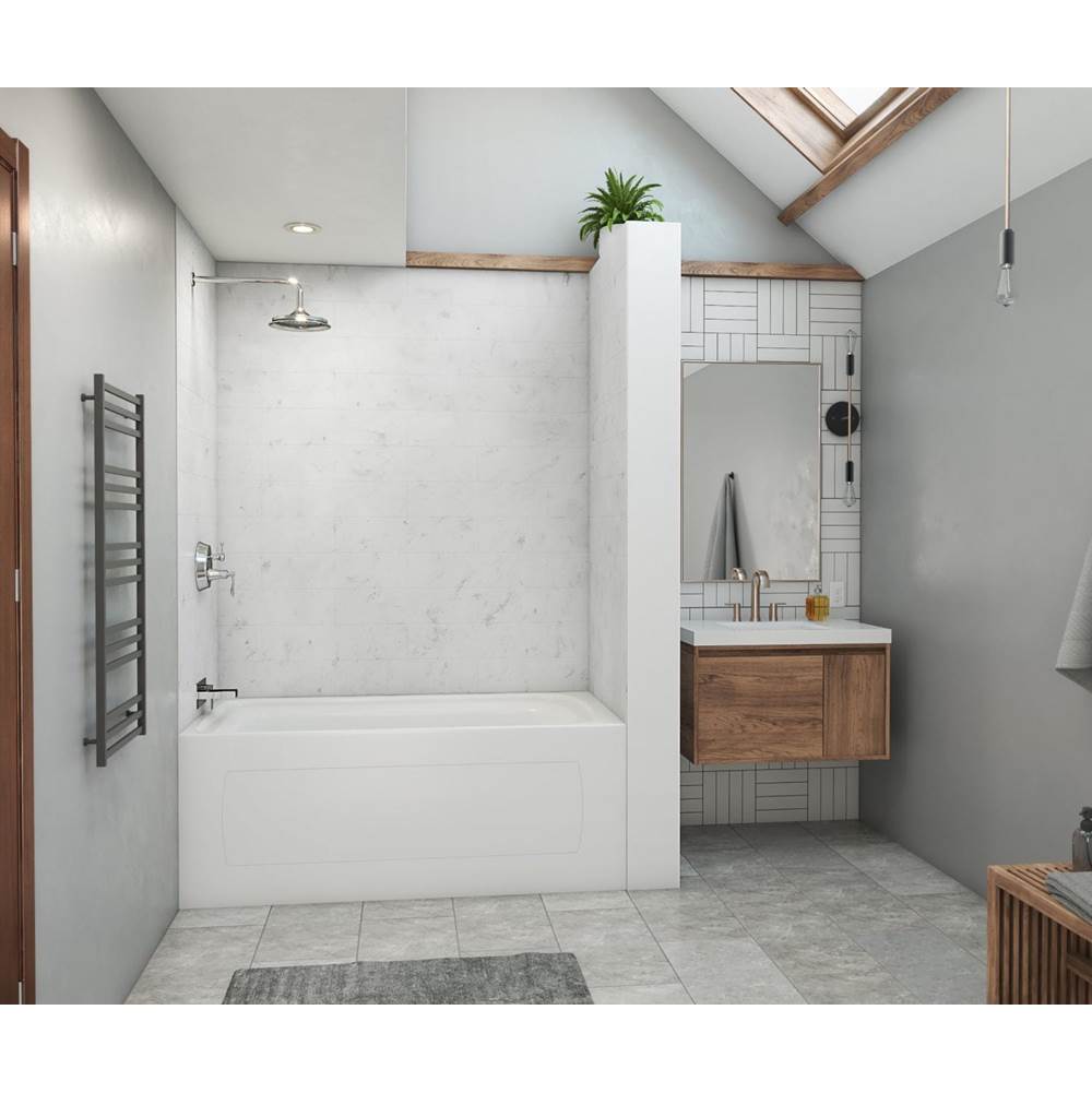 Swan MSMK72-3442 34 x 42 x 72 Swanstone® Modern Subway Tile Glue up Bathtub and Shower Wall Kit in Carrara