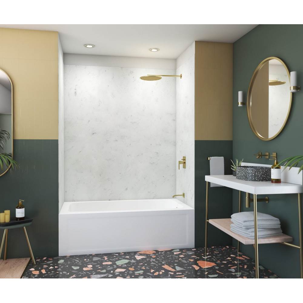 Swan SMMK72-3650 36 x 50 x 72 Swanstone® Smooth Glue up Bathtub and Shower Wall Kit in Carrara