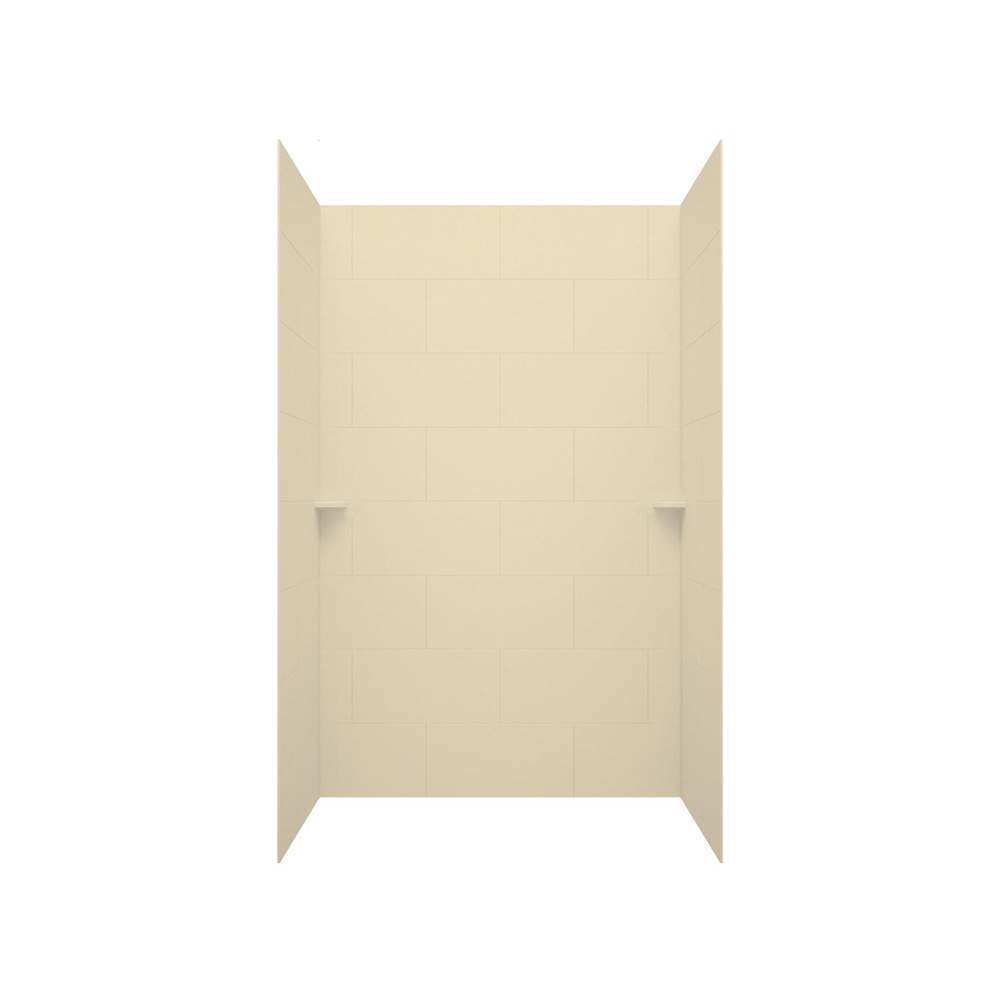 Swan TSMK84-3462 34 x 62 x 84 Swanstone® Traditional Subway Tile Glue up Shower Wall Kit in Bone