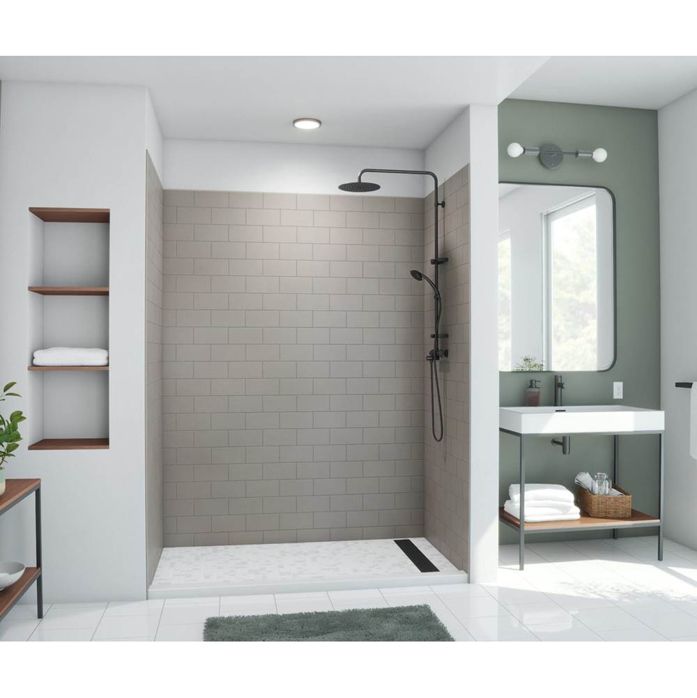 Swan MTMK84-3262 32 x 62 x 84 Swanstone® Metro Subway Tile Glue up Bathtub and Shower Wall Kit in Sandstone