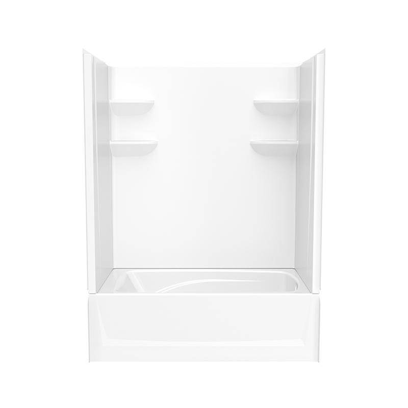 Swan VP6036CTS2L/R 60 x 36 Veritek™ Pro Alcove Left Hand Drain Four Piece Tub Shower in White