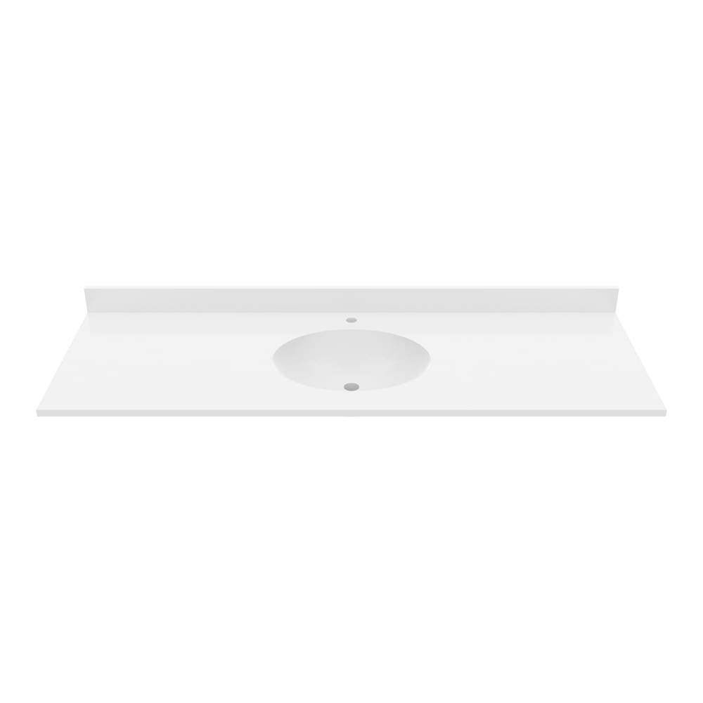 Swan VC1B2261 Ellipse 22 x 61 Single Bowl Vanity Top in White