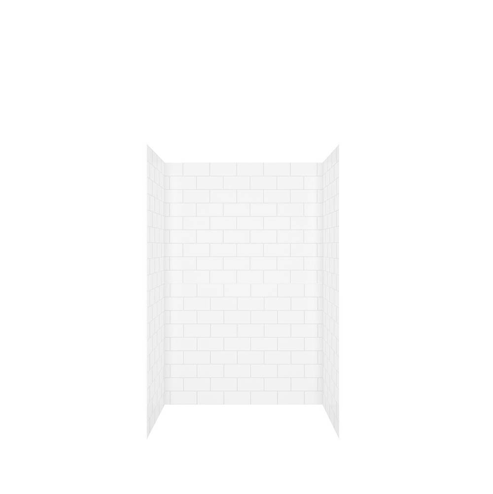 Swan Novaline 36 x 48 x 72 Subway Tile Glue up Wall Kit in White