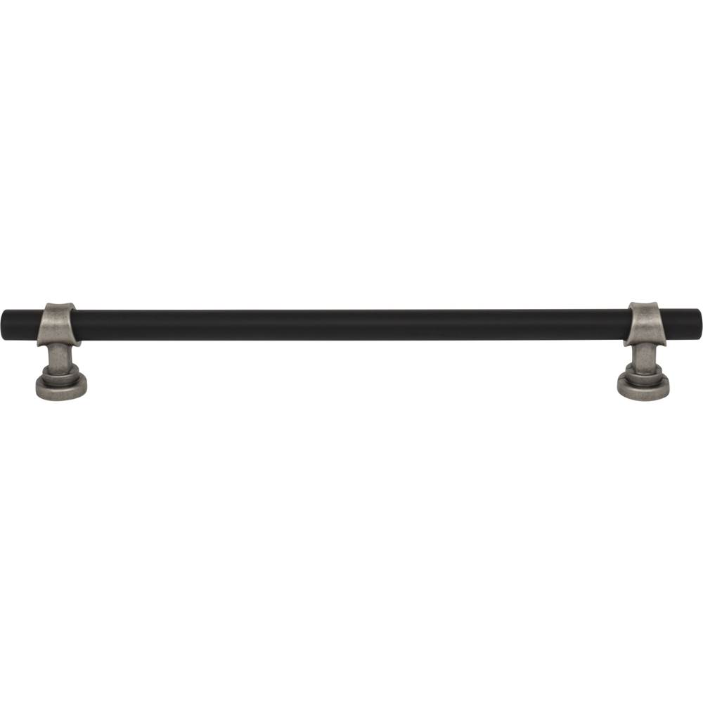 Top Knobs Bit Pull 8 13/16 Inch (c-c) Flat Black and Pewter Antique
