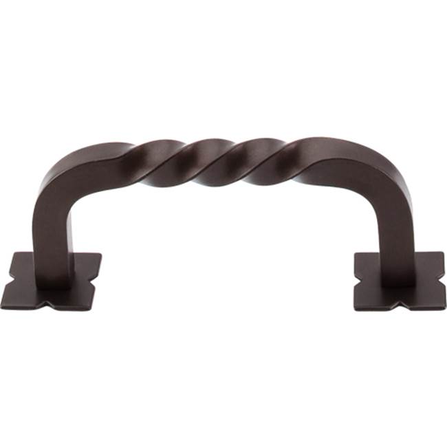 Top Knobs Square Twist D Pull 3 Inch (c-c) w/Backplates Oil Rubbed Bronze