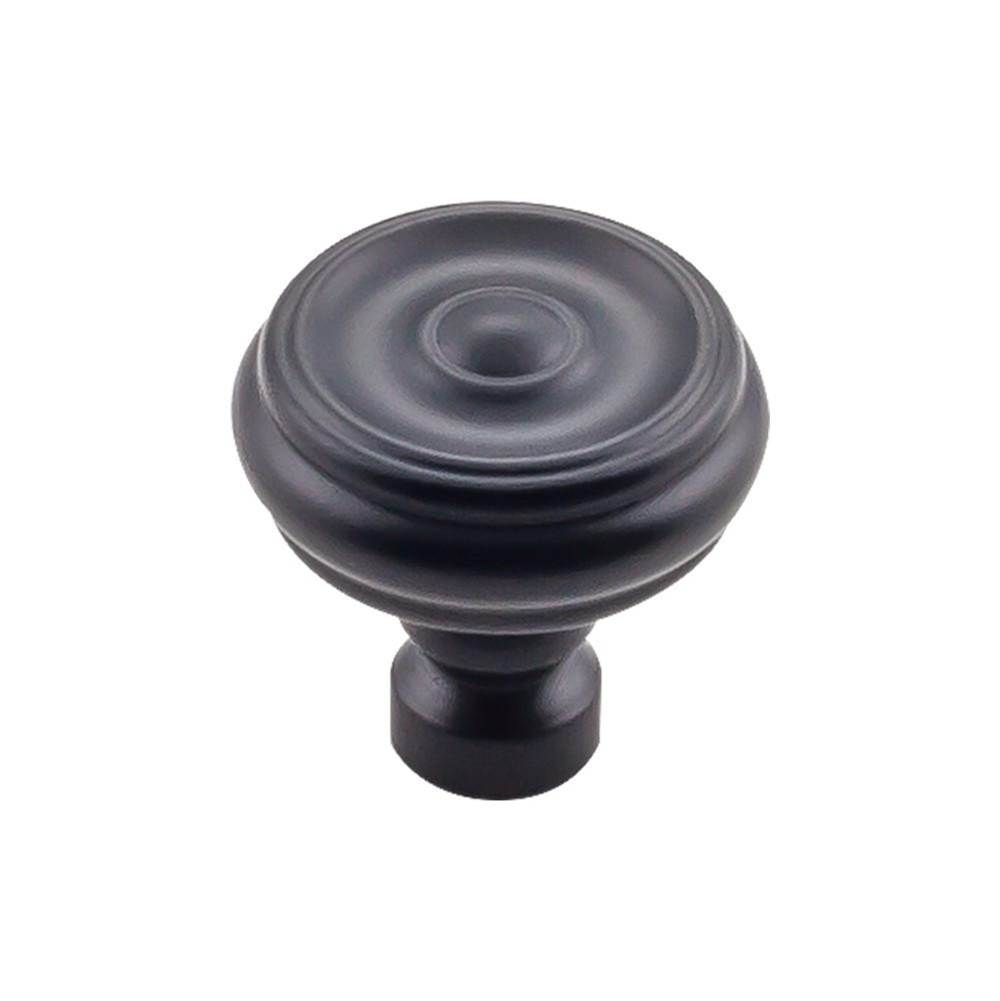 Top Knobs Brixton Button Knob 1 1/4 Inch Flat Black