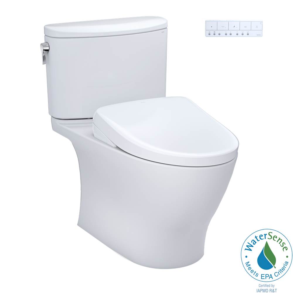 TOTO TOTO WASHLET plus Nexus Two-Piece Elongated 1.28 GPF Toilet with S7A Contemporary Bidet Seat, Cotton White - MW4424736CEFGNo.01