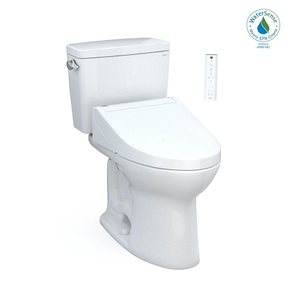 TOTO Toto® Drake® Washlet®+ Two-Piece Elongated 1.28 Gpf Tornado Flush® Toilet With C5 Bidet Seat, Cotton White