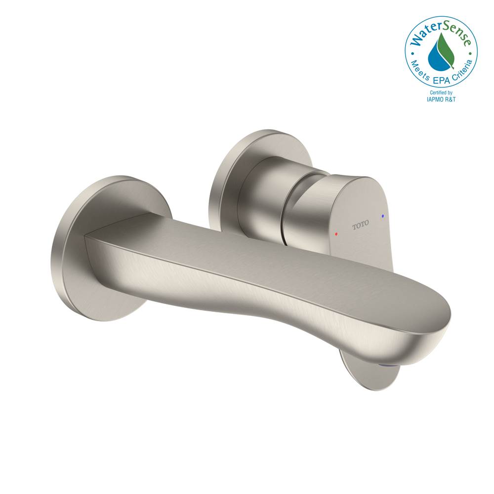 TOTO TOTO GO 1.2 GPM Wall-Mount Single-Handle Bathroom Faucet with COMFORT GLIDE Technology, Brushed Nickel - TLG01310UANo.BN