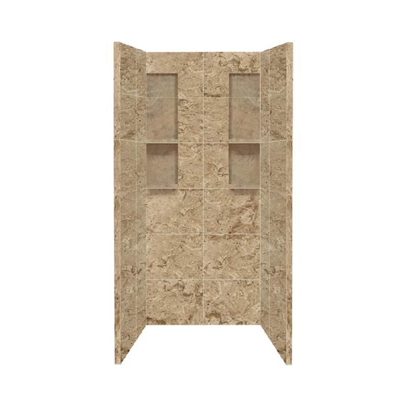 Transolid 36'' x 36'' x 80'' Solid Surface Shower Wall Surround in Sand Mountain