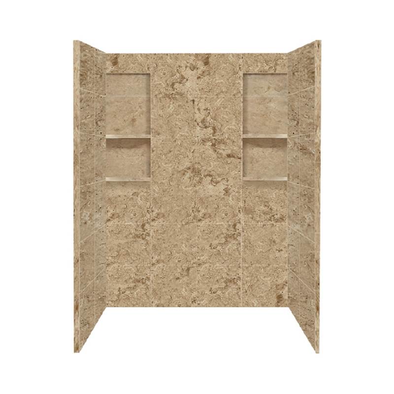 Transolid 60'' x 32'' x 80'' Solid Surface Shower Wall Surround in Sand Mountain