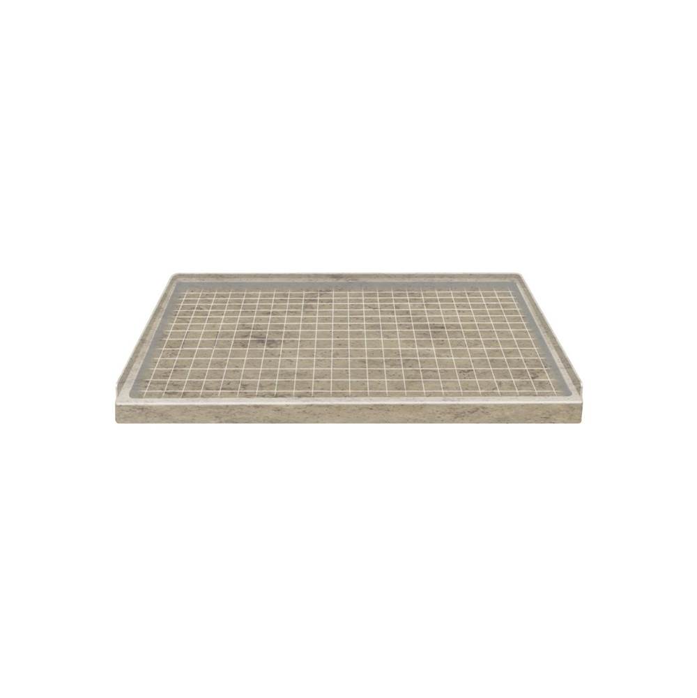 Transolid 60'' x 32'' Solid Surface Left-Hand Shower Base in Sand Mountain