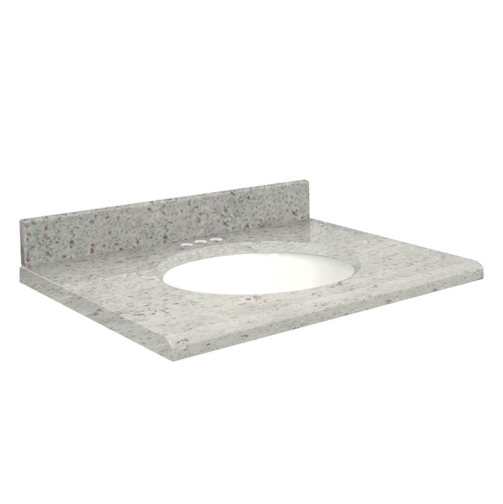 Transolid Granite 49-in x 19-in Bathroom Vanity Top with Beveled Edge, 4-in Centerset, and White Bowl in Giallo Parfait Top, White Bowl