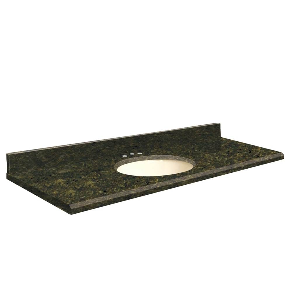 Transolid Granite 61-in x 22-in Bathroom Vanity Top with Beveled Edge, 8-in Contour, and Biscuit Bowl in Uba Verde Top, Biscuit Bowl