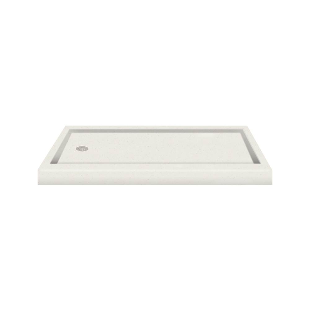 Transolid 60'' x 32'' Decor Solid Surface Left-Hand Shower Base in Matrix Summit