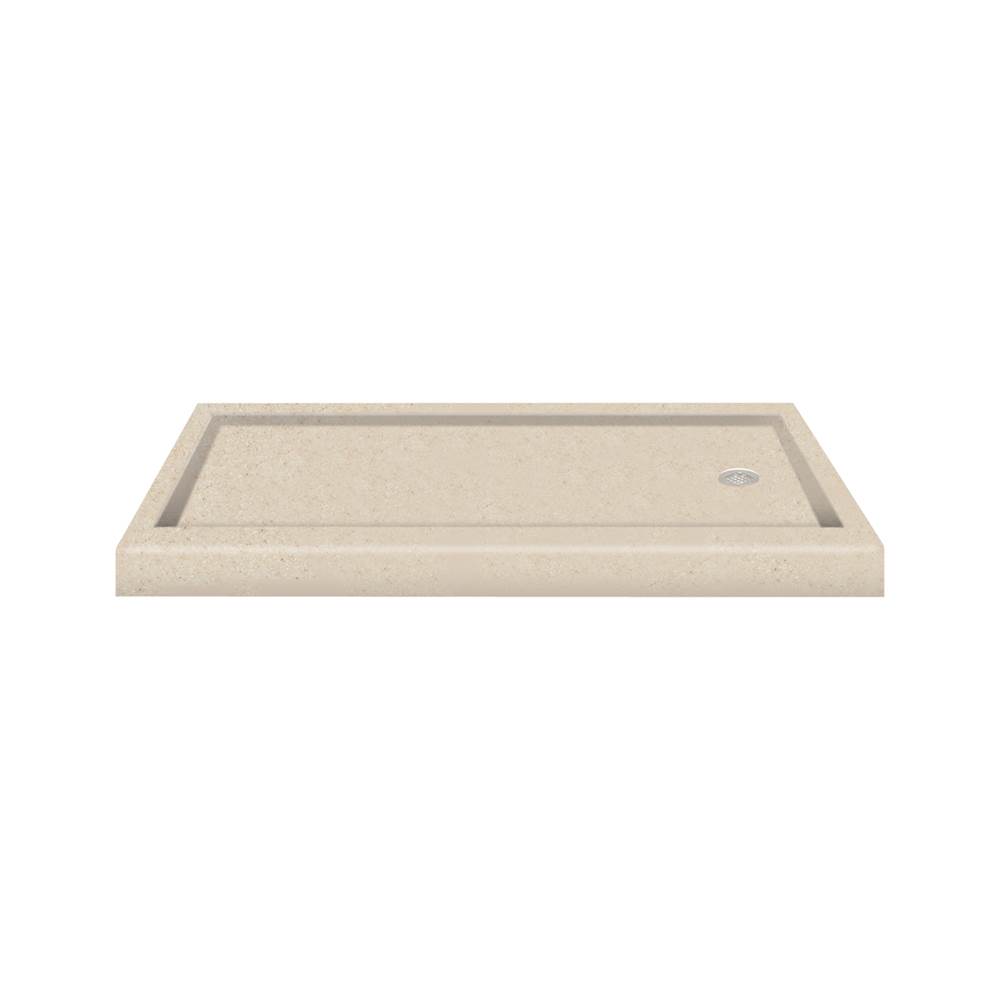 Transolid 60'' x 32'' Decor Solid Surface Right-Hand Shower Base in Sand Castle