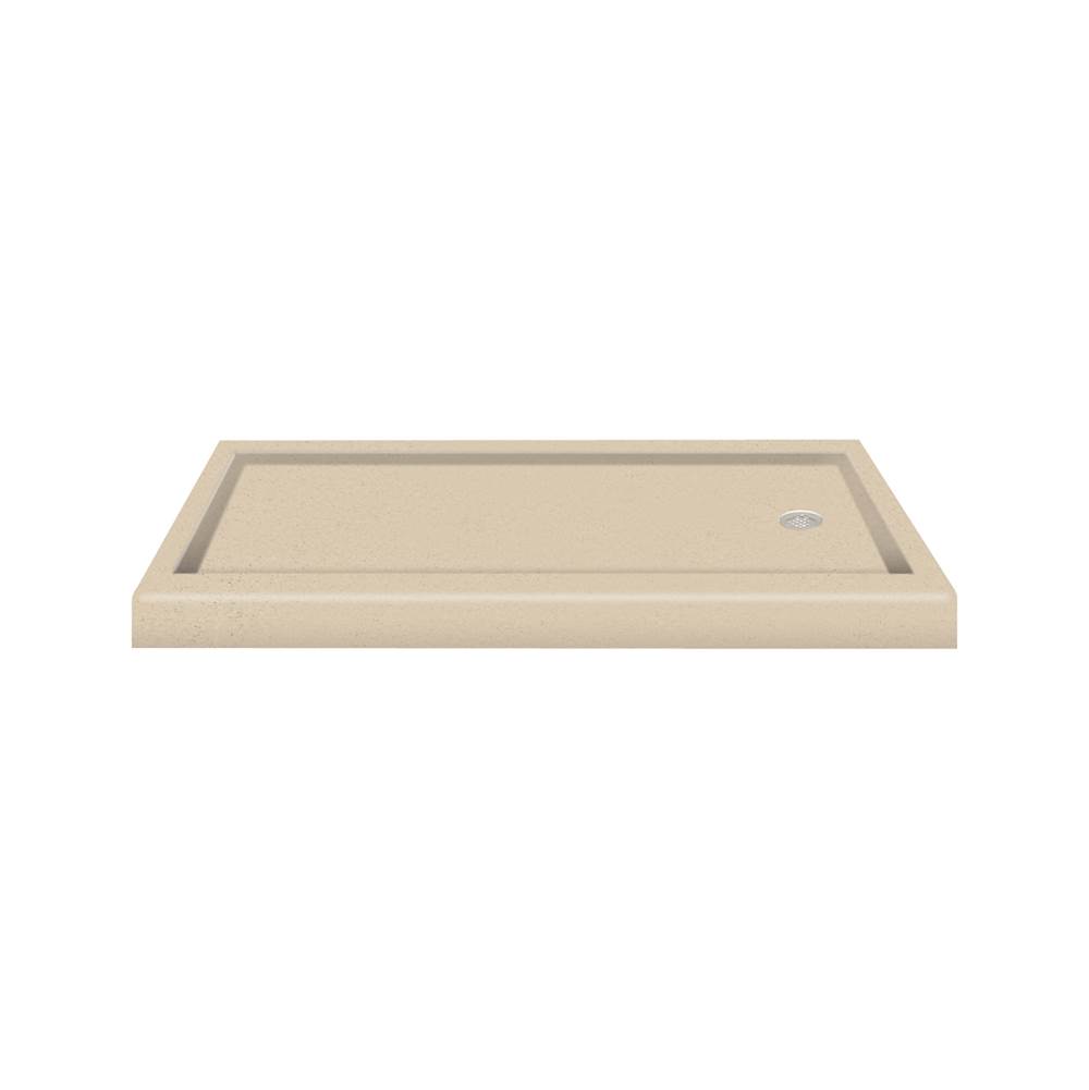 Transolid 60'' x 32'' Decor Solid Surface Right-Hand Shower Base in Matrix Khaki