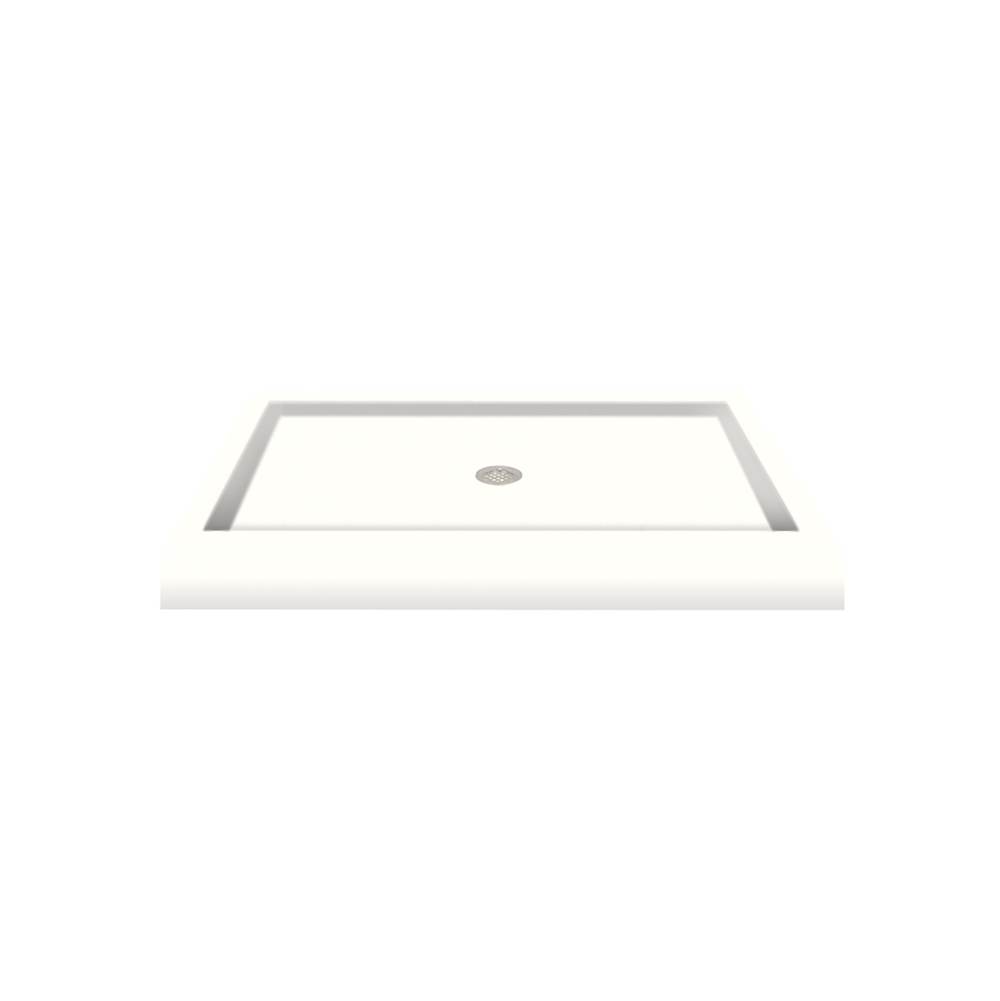 Transolid 48'' x 34'' Decor Solid Surface Shower Base in White