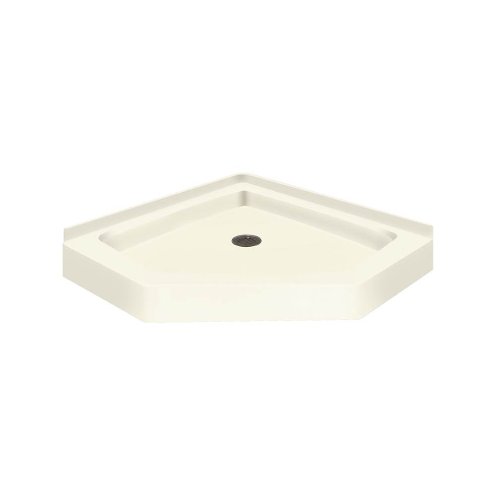 Transolid 36'' x 36'' Decor Solid Surface Shower Base in Biscuit