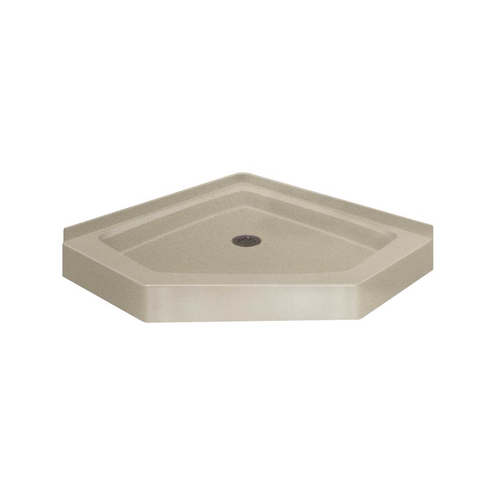 Transolid Decor Solid Surface 38-in x 38-in Neo-Angle Shower Base with Center Drain